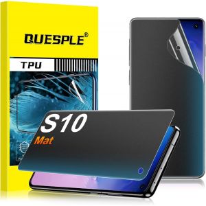 [2 Pi&egrave;ces] Mat Protection &Eacute;cran Anti Espion Pour Samsung Galaxy S10, Anti-Empreintes, Anti-&Eacute;blouissement Matte Tpu Film Protection &Eacute;cran, Compatible Avec Lecteur D&iquest;Empreinte - Neuf