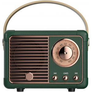 KALANKA-Haut-Parleur Bluetooth rétro, Haut-Parleur Vintage avec Style Classique Ancien, Volume Fort, Connexion sans Fil Bluetooth 5.0, Prise en Charge de Carte TF, Disque U et entrée Audio AUX(Vert) - Neuf