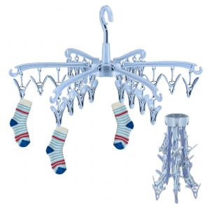 Séchoir à chaussettes,cintre à chaussettes à 24 chevilles pour corde à linge,séchoirs à chaussettes rotatifs suspendus - Neuf