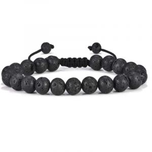 Oeil De Tigre Bracelet Pour Hommes - 8 Mm En Oeil De Tigre Pierre De Lave Bracelet Pour Les Hommes, Réglable En Oeil De Tigre Soulagement Du Stress Bracelet, Aromathérapie Huile Essentielle Diffuseu - Neuf
