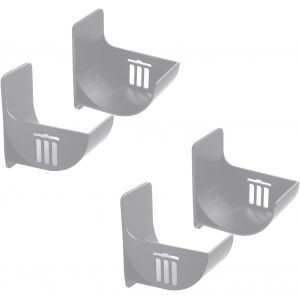 Lot De 2 Paires De Supports De Sacs Poubelle En Plastique Sans Perforation - Fixation Murale Autocollante - Organiseur De Sacs Poubelle Pour Cuisine Et Salle De Bain - Gris - Neuf