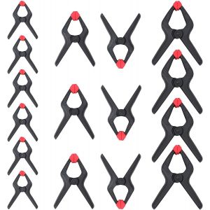 Pince a ressort en nylon robuste WORKPRO 16 Pieces pour photographie, bache, artisanat, jardin, terrasse, 16,5 cm x 4 pieces, 11,4 cm x 6 pieces, 9,5 cm x 6 pieces) - Neuf
