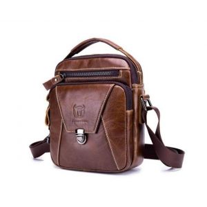 Sac Bandouli&egrave;re En Cuir G018 Avec Fermeture &Eacute;clair Et Poches Pour L'ext&eacute;rieur - Neuf