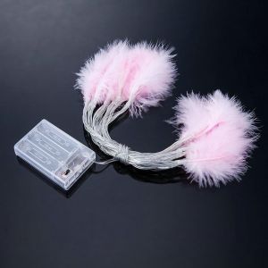 Kal-Guirlande C?Urs En Bois Avec 10/20 Led Blanc Chaud - Pour Noël, Mariage, Fête D'éclairage - Alimentée Par Des Piles 20 Led Pink Blanc Chaud - Neuf