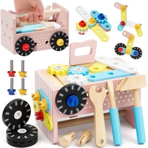 ERYI-Jouet Enfant 2 Ans, Boite A Outils Enfant Jouet En Bois, Montessori 2 3 4 Ans Etabli Enfants, Jouet Fille 2 3 4 Ans - Neuf