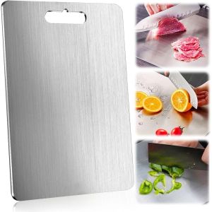 Kalanka-Planche À Découper En Titane Planche À Découper En Acier Inoxydable 304 Planche À Découper En Titane Pour La Cuisine 39 X 28 Cm - Neuf