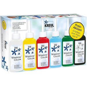 Nouvelhorizonstore-42847 - Window Color Set Action, 6 X 80 Ml Peinture Pour Fen&iquest;&ordm;tres En Blanc, Jaune, Rouge, Bleu Et Vert, Inclus 80 Ml De Contour Noir, Film Sp&iquest;&iquest;Cial Et Mod&iquest;&iquest;Les - Neuf