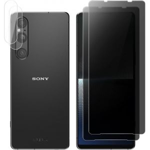 JGD-Verre Tremp&eacute; Anti-Espion Compatible avec Sony Xperia 1 V, [2+2 Pi&egrave;ces] Film Protection Ecran Confidentialit&eacute; + Cam&eacute;ra Arri&egrave;re Protecteur 9H Duret&eacute; pour Sony Xperia 1 V - Neuf
