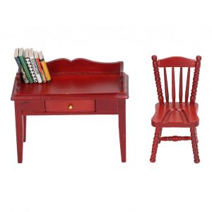 Chaise de bureau miniature, livre, realiste, 1/12, meubles de maison de poupee, ensemble de decoration, jouet educatif pour enfants - Neuf