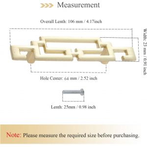 Lot de 5 poignées de cuisine dorées, espacement de 64 mm, pour armoire, commode, placard, salle de bain, cuisine, chambre à coucher, tiroir (vis incluses) - Neuf