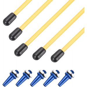 Tube D'antenne De Protection En Plastique De 320 Mm, Tube D'antenne Rc Avec Support Et Capuchon Pour Antenne Récepteur De Drone De Voiture, Bateau, Drone (Jaune Bleu, 5 Pièces)-Sourcing Map - Neuf