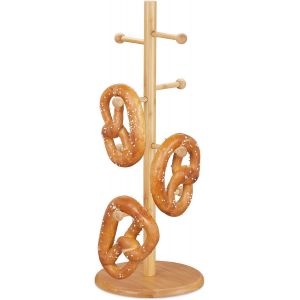 MEVRONISSHOP-Porte-tasses en bambou, 8 branches, HxD : 50x19,5 cm, arbre &agrave; tasses, porte-saucissons, porte-bretzels, nature - Neuf