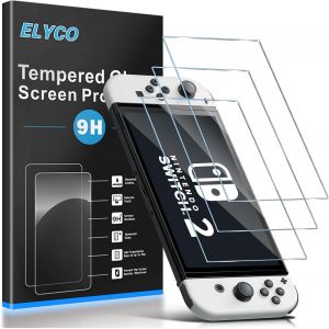 Compatible Avec Nintendo Switch 2 Verre Tremp&eacute;, 3 Pi&egrave;ces Protection &Eacute;cran, 9h Duret&eacute; Sans Bulles Anti-Huile/Anti-Rayures/Anti-Empreinte Hd Film Protection D&eacute;cran Para Switch 2 Accesorios - Neuf