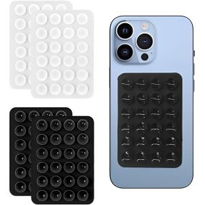 Ventouse Telephone Portable, Ventouses en Silicone pour Tous Les Mod&egrave;les de T&eacute;l&eacute;phones, Support de T&eacute;l&eacute;phone Antid&eacute;rapant pour Selfies et Vid&eacute;os, (Noir et Blanc), 4 pi&egrave;ce - Neuf