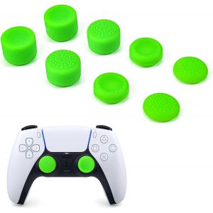 Thumbsticks Cap Pour Manette Ps5 Ps4 Xbox,8 Pièces Silicone Capuchons De Joystick Pour Ps5/Ps4,Conception Courte Et Haute À Réduire Pouce Fatigue,Vert.[E680] - Neuf