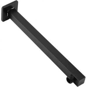 KAL-Bras De Douche Noir, 36Cm Rallonge Douche En Acier Inoxydable Bras De Douche D'Extension Pour Tete De Douche Pluie Et Pomme De Douche Fixe - Neuf