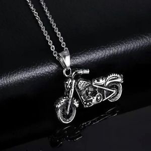Vintage Hommes Hip Hop Bijoux 2020 Punk En Acier Inoxydable Moto Pendentif Collier Mâle Bijoux Longue Boîte Chaîne En Gros S401 - Neuf