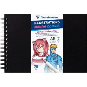 975945c Carnet Illustrations Manga Comics - 75 Feuilles Papier Dessin Blanc Extra Lisse A5 14,8x21 Cm 100g - Papier Idéal Pour Le Dessin Au Feutre À Alcool, Encre De Chine Et Line Art - Neuf