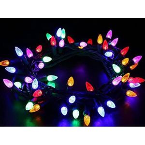 Guirlande Lumineuse De No&euml;l &Agrave; Piles, 50 Led, 8 Modes D'&eacute;clairage - Neuf