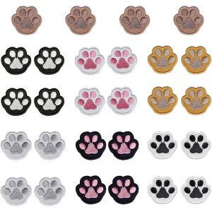 Kalanka-Lot De 14 Paires De Patchs En Tissu Avec Motif De Pattes De Chat, Patchs De R&eacute;paration, Jolis Patchs D&eacute;coratifs, Accessoires De Couture Pour V&ecirc;tements, Chapeaux, Sacs, Etc. - Neuf