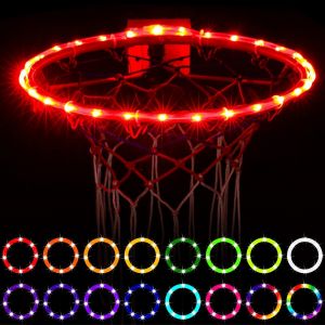 Panier De Basket Lumineux, Couleurs Changeantes Avec Télécommande, Filets De Remplacement À Led Robustes, Compatible Avec Les Paniers À 12 Boucles Pour L'intérieur Et L'extérieur, Brille Dans Le Noir - Neuf