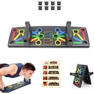 Kalanka-Kit D'entraînement Pompes. Planche De Pompes Multifonctionnelle Avec Bande De Résistance Élastique Et Barres. Ensemble De Fitness 3 En 1 Avec Chronomètre Numérique Pour L'exercice À La Maison - Neuf