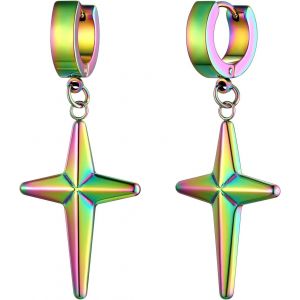 Kal-Petites Boucle D'oreilles Ailes Homme Clou D' Oreille Créoles Style Gothique Tete De Mort Or/Noir/Acier Inoxydable Bijoux Punk Biker Cadeau Pour Garçon - Neuf