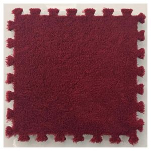 Verrouillage Tapis de Carreaux de 10Pcs, 30x30 cm de Mousse en Peluche de Carreaux de Sol anti-d&eacute;rapant Tapis de Puzzle Pour Salle de S&eacute;jour salle de Jeux Rouge Fonc&eacute; - Neuf