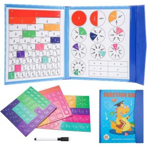 KAL-Magnetic Fraction Educational Puzzle,Jeu Magnétique Fraction,Jouet Éducatifs Mathématiques,Fraction Game,Puzzle Montessori Fractions Magnétiques,Livre Magnetique Fraction Pour Enseignement En Cla - Neuf