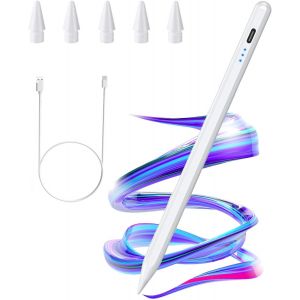 Stylet iPad 2018-2023,Charge Rapide Rejet de la Paume et Sensibilit&iquest;&iquest; &iquest;&iquest; l'inclinaison, Pencil pour iPad 10/9/8/7/6&iquest;&iquest;me, iPad Mini 5/6&iquest;&iquest;me, iPad Air 3/4/5&iquest;&iquest;me, iPad Pro 11""/12.9"" (Blanc) - Neuf