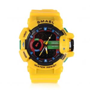 Smael Montre De Sport Num&eacute;rique Analogique Multifonctionnelle En Plein Air Montre-Bracelet &Eacute;lectronique Led (Jaune) - Neuf
