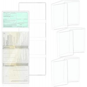 KALANKA-Lot De 5 Pièce 4 Poches Pochette Carte Grise et Assurance 36x13.5 cm Transparent PVC Pochette Plastique Pour Carte Grise Étui Protection Protège Carte Pour Documents Voiture Moto Permis Chass - Neuf