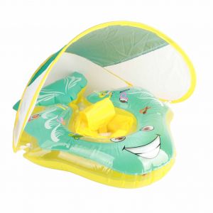 Bouee De Natation Gonflable En Pvc Pour Bebe, Motif Dessin Anime, Avec Auvent Amovible De Protection Solaire Pour Nourrisson - Neuf