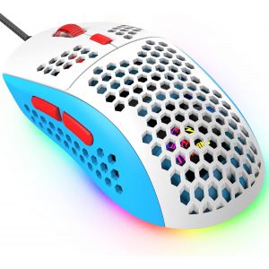 KAL-383 Pro Souris De Jeu Filaire Ultra Légère, Coque En Nid D'Abeille, 6 Souris Rétroéclairées Rvb, 6 Dpi Réglables 6400, Modèle Optique Usb Aerox Pour Win10/Xp/Xbox/Ps4/Ps5/Mac/Hp/Acer - Neuf