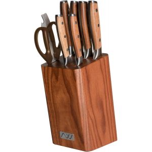 Ashwood Couteau D'office 9 Cm ¿ Lame En Acier Inoxydable Allemand Ultra-Tranchante ¿ Finition Martelée Antiadhésive Professionnelle ¿ Manche En Bois Naturel Durable À Soie Pleine - Neuf