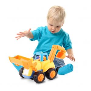 Mini Vehicule Jouet, Modele De Camion Mignon A Motif De Dessin Anime, Cadeau Pour Enfants (Bulldozer) - Neuf
