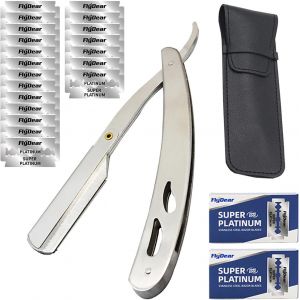 Eryi-Rasoir Homme, Rasoir, Rasoir Coupe Choux Barbe Avec 20 Lames De Rasoir + Pochette De Transport, Coupe Choux Barbe, Rasoir Barbe Homme(Argent) - Neuf