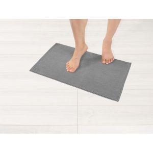 ERYI-Tapis De Bain 100 % Coton Antidérapant, 43 X 61 Cm, Pour Salle De Bain, Wc, Absorbant, Séchage Rapide, Lavable, Gris Clair - Neuf