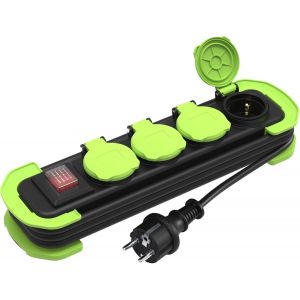 Multiprise 4 Prises Ip44 Prise Multiple Avec Interrupteur, Multiprise Exterieur Etanche, Prises À Contact De Protection Avec Couve - Neuf