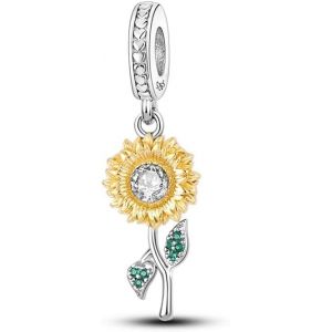 Eryi-Femmes Charms 925 Charms En Argent Sterling Avec Des Perles De Fleurs,Compatible Avec Les Charms Européens Pour Les Femmes Filles Bracelets Pandora - Neuf