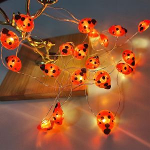 KAL-Guirlande Lumineuse Coccinelle, 2 M, 20 Led, Guirlande Lumineuse Pour Mariage, Fête, Jardin, Décoration De Noël, Décoration De Printemps, Extérieur Et Intérieur - Neuf