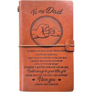 Journal De Voyage En Cuir Pour Papa,Cadeau D'anniversaire Pour Papa,Journal De Voyage Pour Cadeau De Noël,Cadeau D'anniversaire Personnalisé Pour Papa - Neuf