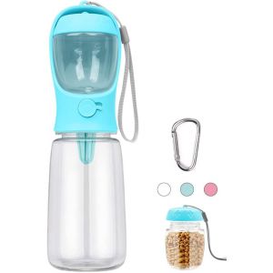 Kalanka-Bouteille D'eau Portable Pour Chien Avec Récipient Nourriture 550ml + 100ml - Distributeur D'eau Et Gamelle De Voyage Pour Promenades - Chiots Et Chiens - Neuf