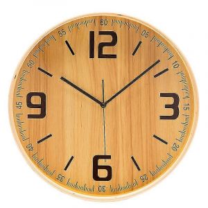 Horloge de table silencieuse en bois, horloge de bureau r&eacute;tro sans tic-tac de 20 cm, horloge murale d&eacute;corative &agrave; quartz - Neuf