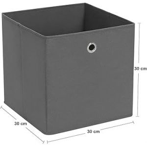 Gris 30 X 30 X 30 Cm Set De 1 Pliable Non-Tissé De Tissu Boîtes De Rangement Pour Les Jouets Et Les Vêtements - Neuf