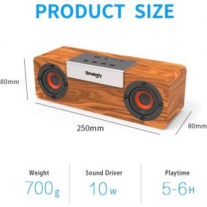 Haut-Parleur Bluetooth, Haut-parleurs en Bois r&eacute;tro &eacute;tag&egrave;re de Haut-Parleur Portable sans Fil pour l'ext&eacute;rieur, la Maison, la f&ecirc;te, Les Voyages - Neuf
