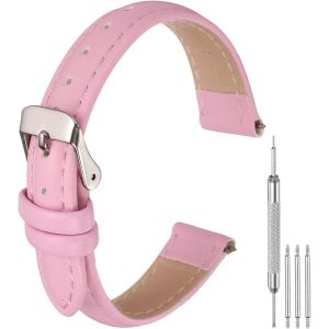 Bracelet De Montre En Cuir Pour Homme Et Femme - Bracelet De Montre &Agrave; D&eacute;gagement Rapide - Bracelet De Montre De Rechange Plat Fin Et &Eacute;l&eacute;gant Avec Outils - Neuf