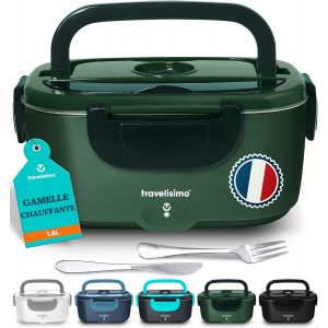 Tzf-Gamelle Chauffante 80w Lunch Box Chauffante 1,5l Chauffe Plat Voiture 3 En 1 220v 24v 12v, Gamelle Chauffante Allume Cigare, Acier Inoxydable, Boite Chauffante Repas Pour Voyage Et Bureau - Neuf