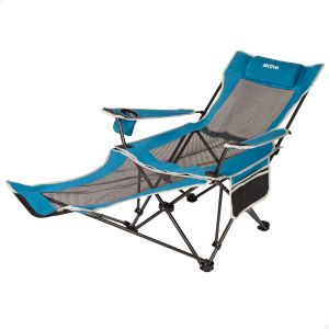 Ulteronixshop-Aktive 63001 Chaise Longue Pliable De Camping Avec Oreiller Et Dessous De Verre, Capacit&eacute; 1 Personne, Charge 150 Kg, Chaise Longue De Jardin Ext&eacute;rieur Anti-Basculement - Neuf