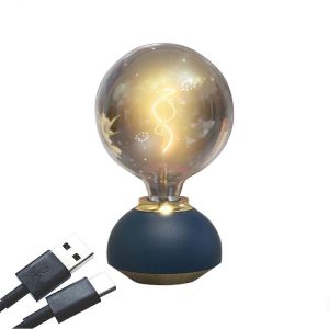 Lampe De Table Led En Verre,Tactile Et &Agrave; Intensit&eacute; Variable,Bleue - Neuf